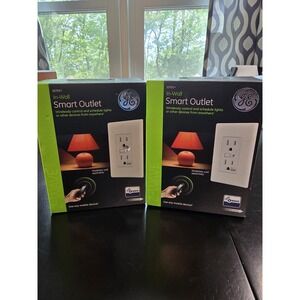 Lot of 2 GE Z-Wave In-Wall Smart Outlets 12721 ZW1001 - New In Box